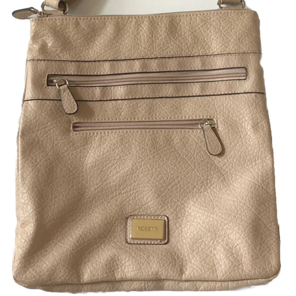 Rosetti Beige Faux Leather Multi-Pocket Adjustable Crossbody Bag - Picture 2 of 8
